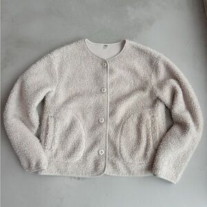 Uniqlo Pile-lined Fleece Crew Neck Cardigan